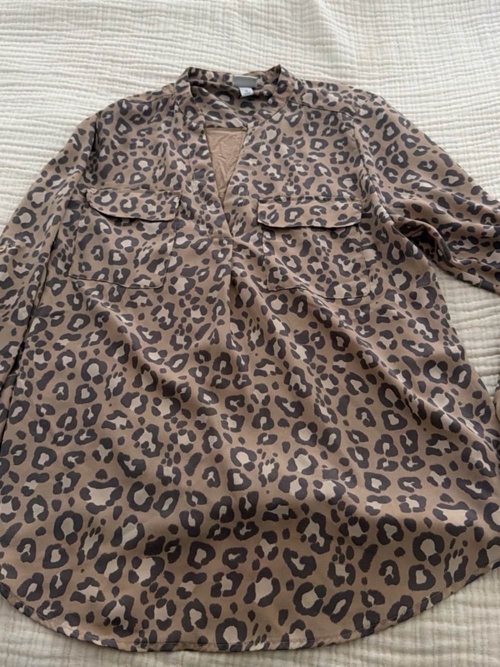 a new day Brown Leopard Print Utility Shirt Jacket